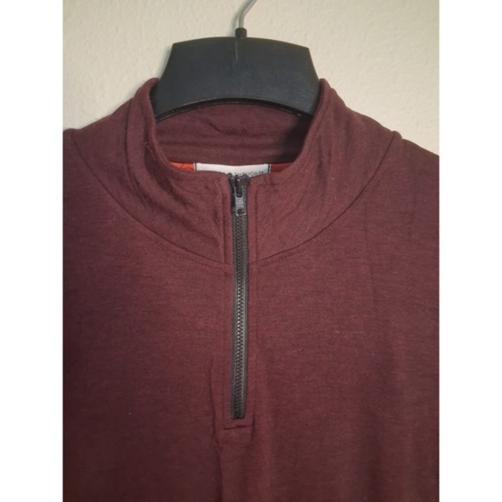 Threads 4 Thought Maroon Quarter Zip Mock Neck Pullover Top Small TWA4203 - Picture 3 of 9